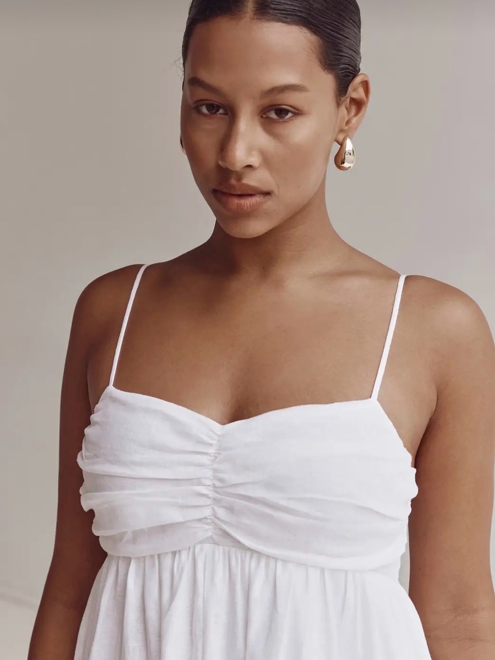 White linen maxi dress - Picture 2 of 8